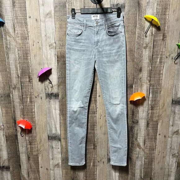 Agolde Revovle Sophie High Rise Skinny in Fame Grey - Picture 2 of 5